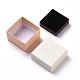 長方形の厚紙リングボックス  中に黒いスポンジを入れて  ピンク  5x5x3.25cm CON-E025-A03-2