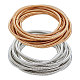 Benecreat 40 pz 2 colori braccialetti elasticizzati in acciaio al carbonio con catene a serpente rotonde per donna BJEW-BC0001-09-1