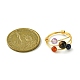 Set di anelli per dito con perline intrecciate con pietre preziose naturali miste da 4 stili RJEW-TA00083-3
