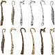 SUNNYCLUE 12Pcs 12 Styles Hook Bookmarks Findings Metal Bookmark Hairpin Stripe Hook Vintage Bookmark Clip for Crafting Jewelry Making Charms Findings Accessories PALLOY-SC0003-83-1