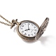 Valentines Gifts Mixed Alloy Flat Round Pendant Necklace Pocket Watch WACH-N012-M-4