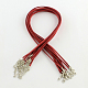 Fabricación de collar de cordón de gamuza sintética de 2 mm con cadenas de hierro y cierres  de pinza de langosta NCOR-R029-06-1