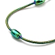 Placage ionique (ip) 304 bracelet chaîne serpent ronde en acier inoxydable avec perles ovales BJEW-E088-03RC-2