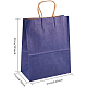 Benecreat 30 pcs sacs-cadeaux en papier kraft bleu foncé sacs de transport avec poignées torsadées pour projets d'artisanat CARB-BC0001-09-3