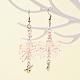 Boucles d'oreilles pendantes en acrylique nœud papillon et cœur EJEW-FZ00003-4