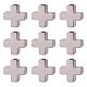 BENECREAT 20 PCS Platinum Plated Cross Spacer Beads Metal Beads for DIY Jewelry Making Findings and Other Craft Work - 8x8x3mm KK-BC0005-06-3