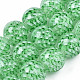 透明な手作りのランプワークビーズ連売り  インナーフラワー  ラウンド  薄緑  11.5~12.5mm  穴：1.5mm  約45個/連  19.88インチ（50.5cm） LAMP-T007-21D-1