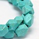 Brins de perles de cuboïde turquoise synthétique G-M150-23-1