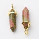Natural Unakite Double Terminated Pointed Pendants X-G-G902-B17-3