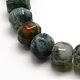 Natural Moss Agate Faceted Rondelle Bead Strands G-P063-62-3