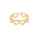 Placage ionique (ip) 304 anneau de manchette en acier inoxydable à cœur ouvert pour femme RJEW-S405-194G-1
