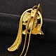 Эмаль лисы длинный регулируемый сплав горный хрусталь Lariat ожерелья NJEW-F193-B03-G-4