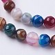 Chapelets de perles en agate à rayures naturelles/agates à bandes G-G581-8mm-17-3
