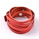 3-Loops Leather Cord Wrap Bracelets BJEW-D348-03-2