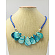 Fashion Freshwater Shell Beads Bib Statement Necklaces NJEW-PJN271-M-5