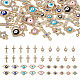 40 pièces 20 styles breloques de connecteur en émail en alliage de zinc mauvais œil ENAM-TA0001-37-1