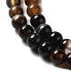 Ágata negro teñido de hilos de perlas redondo G-P070-22-4mm-5