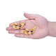 中国風の合金のシャンデリアの部品  ラインストーン付き  花  ジェット  ゴールドカラー  34x60.5x13mm  穴：2.5mm PALLOY-P174-01-G-7