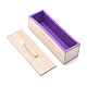 長方形の松の木石鹸型セット  シリコンモールド付き  木箱とカバー  DIY手作りパン石鹸型作りツール  青紫色  28x8.9x10.4cm  内径：7x25.9のCM  3個/セット DIY-F057-03B-3