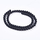 Chapelets de perle en pierre noire synthétique X-G-R345-6mm-38-1-2