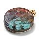 Смешанный драгоценный камень плоский круглый подвески PALLOY-K012-02A-01-2