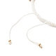 Fußkettchen aus geflochtenen Perlen aus Glassamen und Messing mit Bunte Malerei-Anhängern für den bösen Blick AJEW-AN00484-03-5