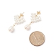Cuore di perle di conchiglia con lunghi orecchini pendenti con nappa EJEW-TA00123-4