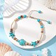 Браслеты из синтетической бирюзы и ракушек BJEW-JB11510-01-2
