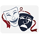 Fingerinspire théâtre masques pochoir 29.7x21 cm réutilisable théâtre drame comédie style pochoirs grande taille théâtre muse grecque pochoir pour peinture sur mur DIY-WH0202-504-1