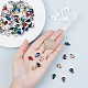 OLYCRAFT 90pcs Sew On Rhinestones Teardrop Sewing Crystal Glass with Platinum Plated Prongs Cup Mixed Color Flatback Claw Rhinestones for Jewelry RGLA-OC0001-12-4