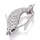 Brass Micro Pave Cubic Zirconia Lobster Claw Clasps ZIRC-M108-02A-P-1