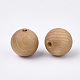 Природных шарики древесины WOOD-S053-37-2