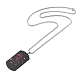 201 collier pendentif rectangle en acier inoxydable avec constellations pour femme NJEW-G015-01C-3