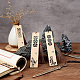 AHADEMAKER 1 Set Rectangle Wood Bookmarks with Tassels AJEW-GA0004-59-5