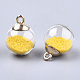 Glass Ball Pendants GLAA-T003-03G-2