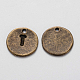 Тибетский сплав стиль плоские круглые резные заглавная буква T подвески TIBEP-A18583-AB-FF-1