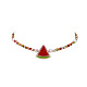 Acryl-Emaille-Früchte-Anhänger-Halskette mit Glassamenketten für Frauen NJEW-JN04293-4