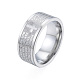 201 anello a fascia semplice con croce in acciaio inossidabile per donna RJEW-N043-01P-1