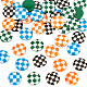 DICOSMETIC 40Pcs 4 Colors Round Plastic Cabochons 15mm Flat Round with Tartan Pattern Dome Gems Colorful Half Round Costume Embelishments for Photo Jewelry Handcraft Making KY-DC0001-11-1