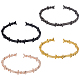 Anattasoul Set di braccialetti con polsini aperti thornlet in lega da 4 pz e 4 colori BJEW-AN0001-78-1