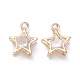 Alloy Clear Cubic Zirconia Charms ZIRC-A022-01G-1