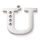 304つのステンレス鋼の手紙のペンダントラインストーンのセッティング  ステンレス鋼色  文字.u  U：16x17x1.5mm  穴：1.2mm  1.6mmのラインストーンに適する X-STAS-J028-01U-1