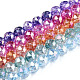 Transparent Electroplate Glass Beads Strands EGLA-N006-077-1