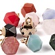 10Pcs 10 Style Electroplate Mixed Gemstone Charms G-LS0002-03-5