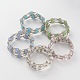 Cinq boucles de bracelets wrap imitation jade de perles de verre BJEW-JB02125-1