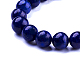 Pulsera elástica con cuentas de lapislázuli teñido natural BJEW-F203-11-2