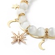Bracelet multi-rangs en perles rondes et chaîne à maillons en laiton œil de chat BJEW-JB08791-3