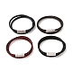 Bracelet en cuir microfibre tressé double boucles avec 304 fermoir magnétique en acier inoxydable pour hommes femmes BJEW-C021-08-P-1