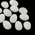 Nachahmung Edelstein oval Acryl-Perlen, weiß, 18x13x9.5 mm, Bohrung: 2 mm, ca. 310 Stk. / 500 g