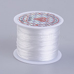 Flat Elastic Crystal String, Elastic Beading Thread, for Stretch Bracelet Making, White, 0.5mm, about 49.21 yards(45m)/roll